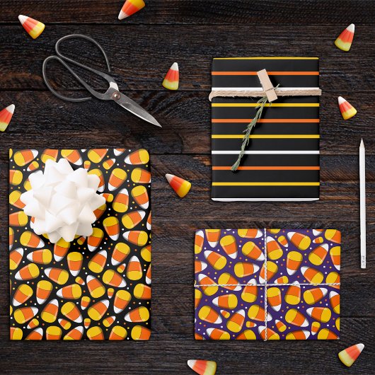 Feuille De Papier Cadeau Équipe Candy Corn Halloween