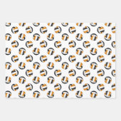 Feuille De Papier Cadeau équipe orange noir couleurs volleyballs ensemble d (Devant 3)