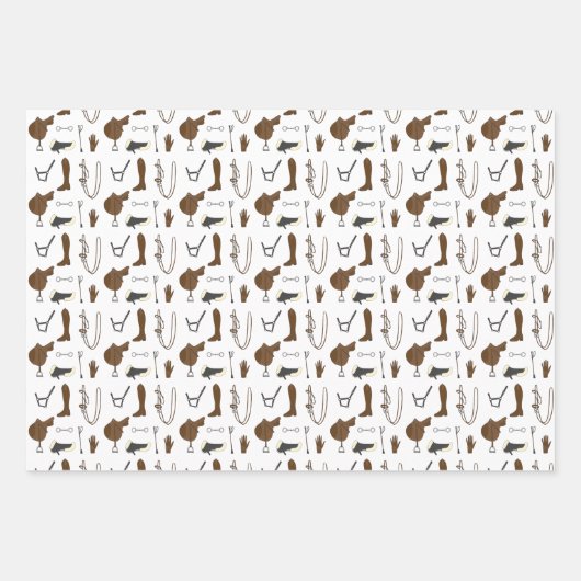 Feuille De Papier Cadeau Équitation (Devant 2)