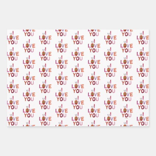 Feuille De Papier Cadeau Eric Carle | Caterpillar I Love You (Devant)