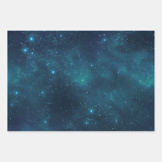 Feuille De Papier Cadeau Espace profond (Devant)