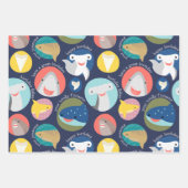 Feuille De Papier Cadeau Espèces de requins mignons Anniversaire (Devant)