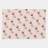 Feuille De Papier Cadeau Espresso Martini Nœud Rose Féminin (Devant 2)