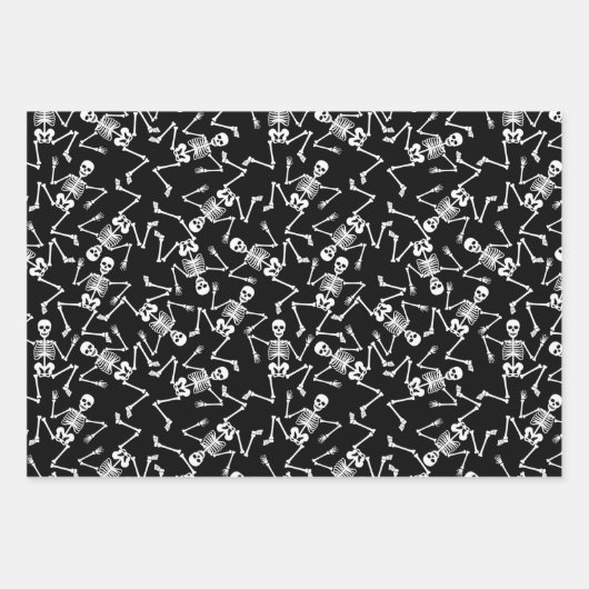 Feuille De Papier Cadeau Esquisses sur noir (Devant 3)