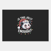 Feuille De Papier Cadeau Est-Ce Que C'Est Assez Joli ? Opossum de Noël Sarc (Devant)