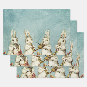 Feuille De Papier Cadeau Ester lapin vintage grande image