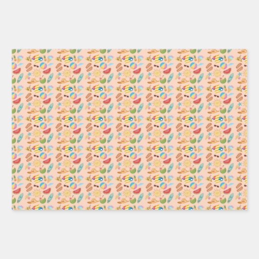 Feuille De Papier Cadeau Été à vue (Devant)