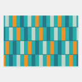 Feuille De Papier Cadeau Été Motif Aqua Orange Turquoise (Devant 3)
