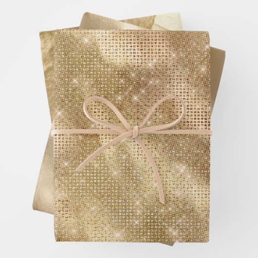 Feuille De Papier Cadeau Étincelle Chic Glam Gold (En situation)