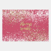 Feuille De Papier Cadeau Étincelle en or rose blanc (Devant)
