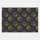 Feuille De Papier Cadeau Étoile de David Bleu (Devant 3)