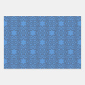 Feuille De Papier Cadeau Étoile de David Floral Hanoukka Set (Devant 2)