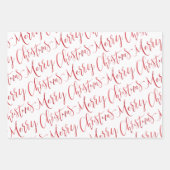 Feuille De Papier Cadeau Étoile rouge et blanc de Noël (Devant)