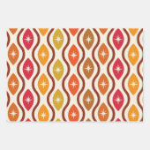 Feuille De Papier Cadeau Étoiles atomiques rétro sur le motif ogm du milieu (Devant 2)