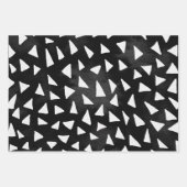 Feuille De Papier Cadeau Étoiles blanches délavées en gribouillis noir (Devant 2)