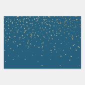 Feuille De Papier Cadeau Étoiles bleues et blanches (Devant 3)