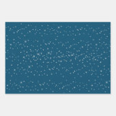 Feuille De Papier Cadeau Étoiles bleues et blanches (Devant)