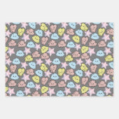 Feuille De Papier Cadeau Etoiles d'aquarelle et Motif de nuage (Devant 3)