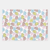 Feuille De Papier Cadeau Etoiles d'aquarelle et Motif de nuage (Devant)