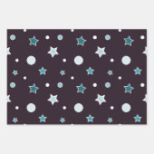Feuille De Papier Cadeau Étoiles de Noël (Devant 2)