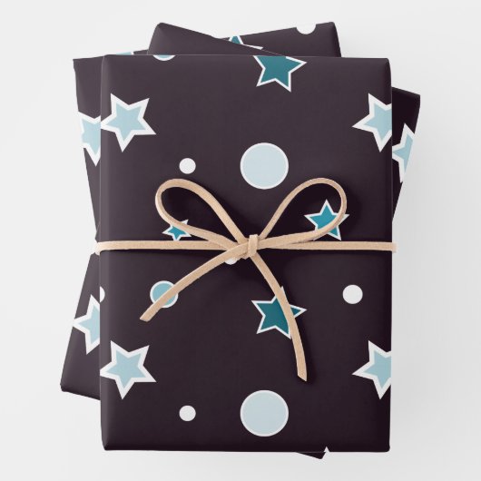 Feuille De Papier Cadeau Étoiles de Noël (En situation)