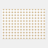 Feuille De Papier Cadeau Étoiles de Noël d'or moderne (Devant 3)