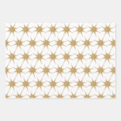 Feuille De Papier Cadeau Étoiles de Noël d'or moderne (Devant)