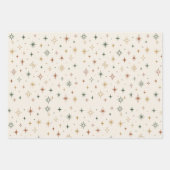 Feuille De Papier Cadeau Étoiles de Noël et Motif Paillettes (Devant 2)