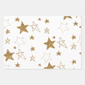 Feuille De Papier Cadeau Étoiles de Parties scintillant Red Gold (Devant 2)