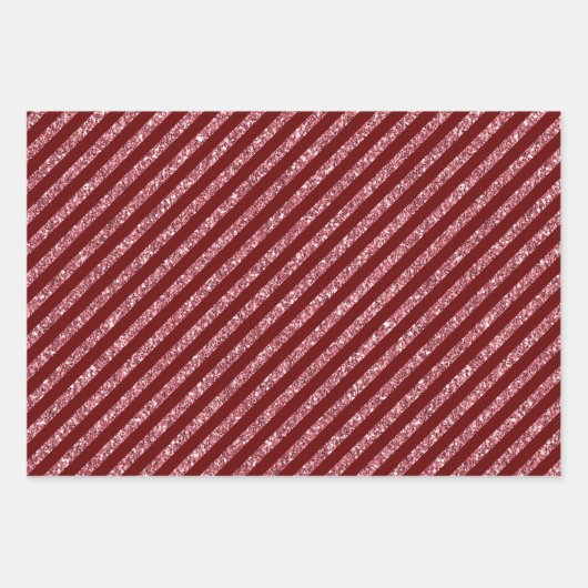 Feuille De Papier Cadeau Étoiles de Parties scintillant rouge (Devant)