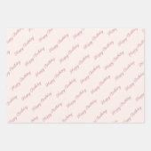 Feuille De Papier Cadeau Étoiles de ruban rose fraise Coeurs (Devant 2)