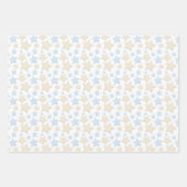 FEUILLE DE PAPIER CADEAU ÉTOILES DE STRIPES NOUNOURS BLEU & TAN (Devant 3)