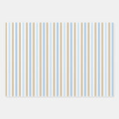 FEUILLE DE PAPIER CADEAU ÉTOILES DE STRIPES NOUNOURS BLEU & TAN (Devant)