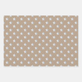 Feuille De Papier Cadeau Étoiles d'or Rustique Kraft Noël (Devant 3)