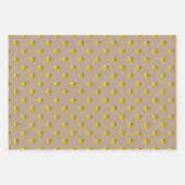 Feuille De Papier Cadeau Étoiles d'or Rustique Kraft Noël (Devant)