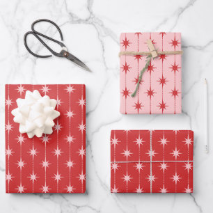 Feuille De Papier Cadeau Étoiles et Points de Style Moderne du Milieu du Si