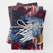 Feuille De Papier Cadeau Étoiles et rayures Liberté pour toujours Aigle Amé (En situation)