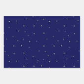 Feuille De Papier Cadeau Étoiles Lumineuses Dans Ciel Bleu De Minuit (Devant 3)