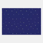 Feuille De Papier Cadeau Étoiles Lumineuses Dans Ciel Bleu De Minuit (Devant 2)