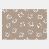 Feuille De Papier Cadeau Étoiles Motifs de Noël et arbre (Devant 3)