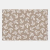 Feuille De Papier Cadeau Étoiles Motifs de Noël et arbre (Devant 2)