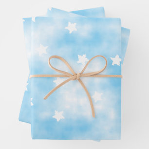 Feuille De Papier Cadeau Etoiles personnalisées simples Aquarelle Sky
