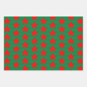 Feuille De Papier Cadeau Étoiles Vertes Et Rouges (Devant 2)