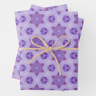 Feuille De Papier Cadeau Étoiles violettes