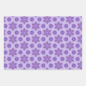 Feuille De Papier Cadeau Étoiles violettes (Devant)