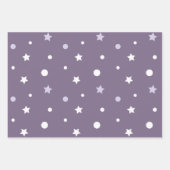 Feuille De Papier Cadeau Étoiles violettes (Devant 3)