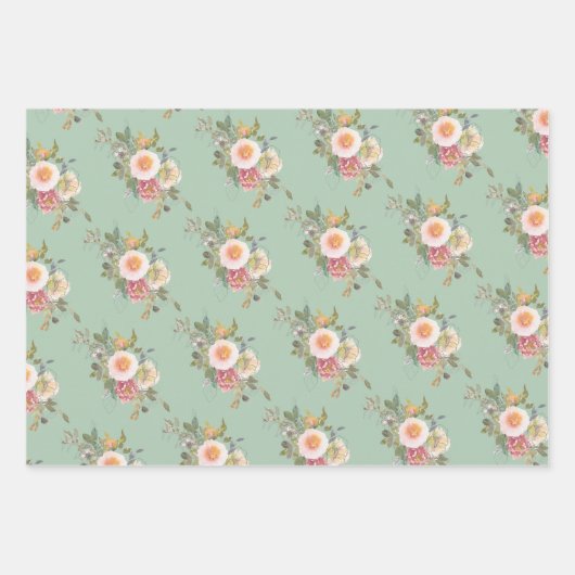 Feuille De Papier Cadeau Eucalyptus vert clair Solide et impression (Devant 2)