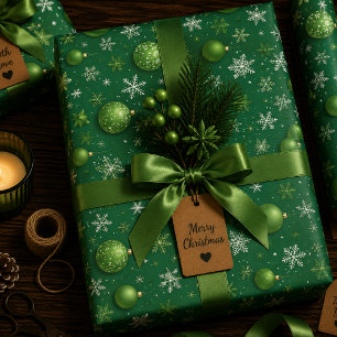 Feuille De Papier Cadeau Evergreen Noel