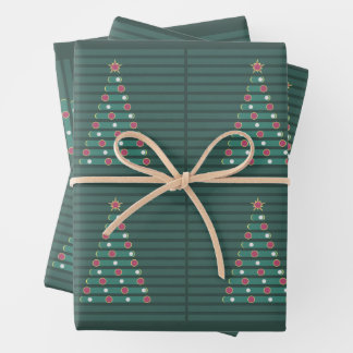 Feuille De Papier Cadeau Evergreen Rhythm