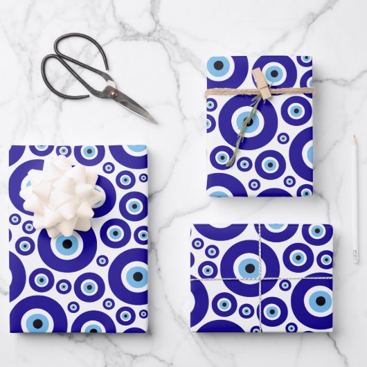 Feuille De Papier Cadeau Evil Eye Pattern, Greek Eye, Turkish Eye, Nazar (Recto)